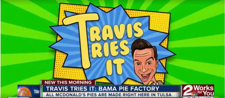 The Travis Tries It logo for his visit to Bama Pie Factory